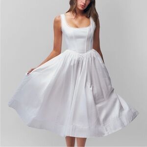 Danielle Guizui Elegant White Sleeveless Dress